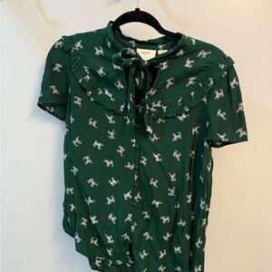 ANTHROPOLOGIE blouse with dogs